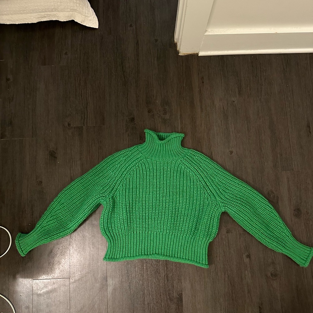Green Turtleneck Sweater